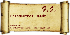Friedenthal Ottó névjegykártya